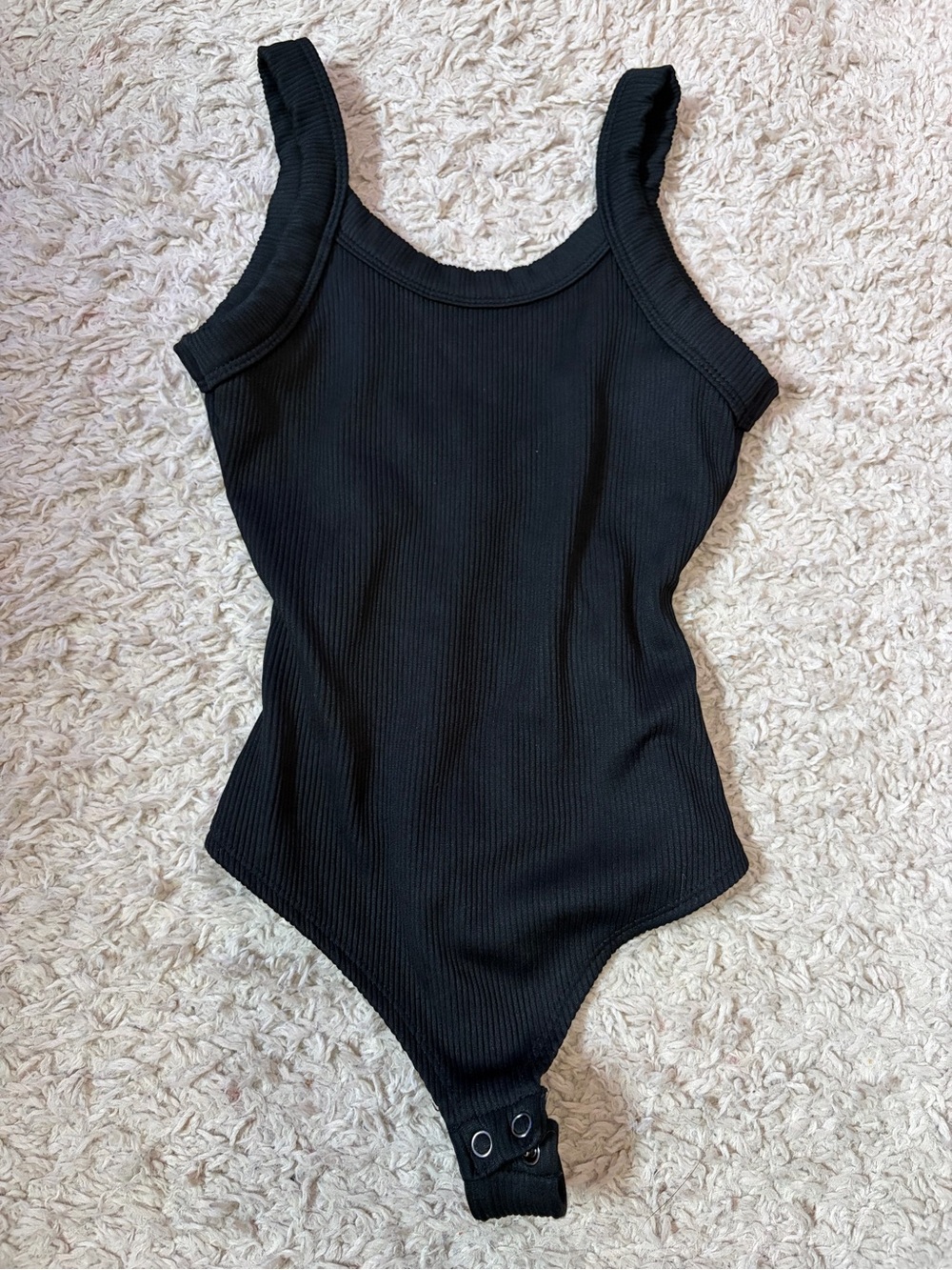 Women’s Ribbed Black One-Piece Bodysuit
